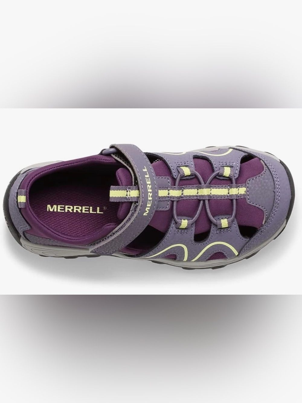 Merrell Kids Purple and Yellow Outdoor Water Safe Sandals size 11 girls or boys